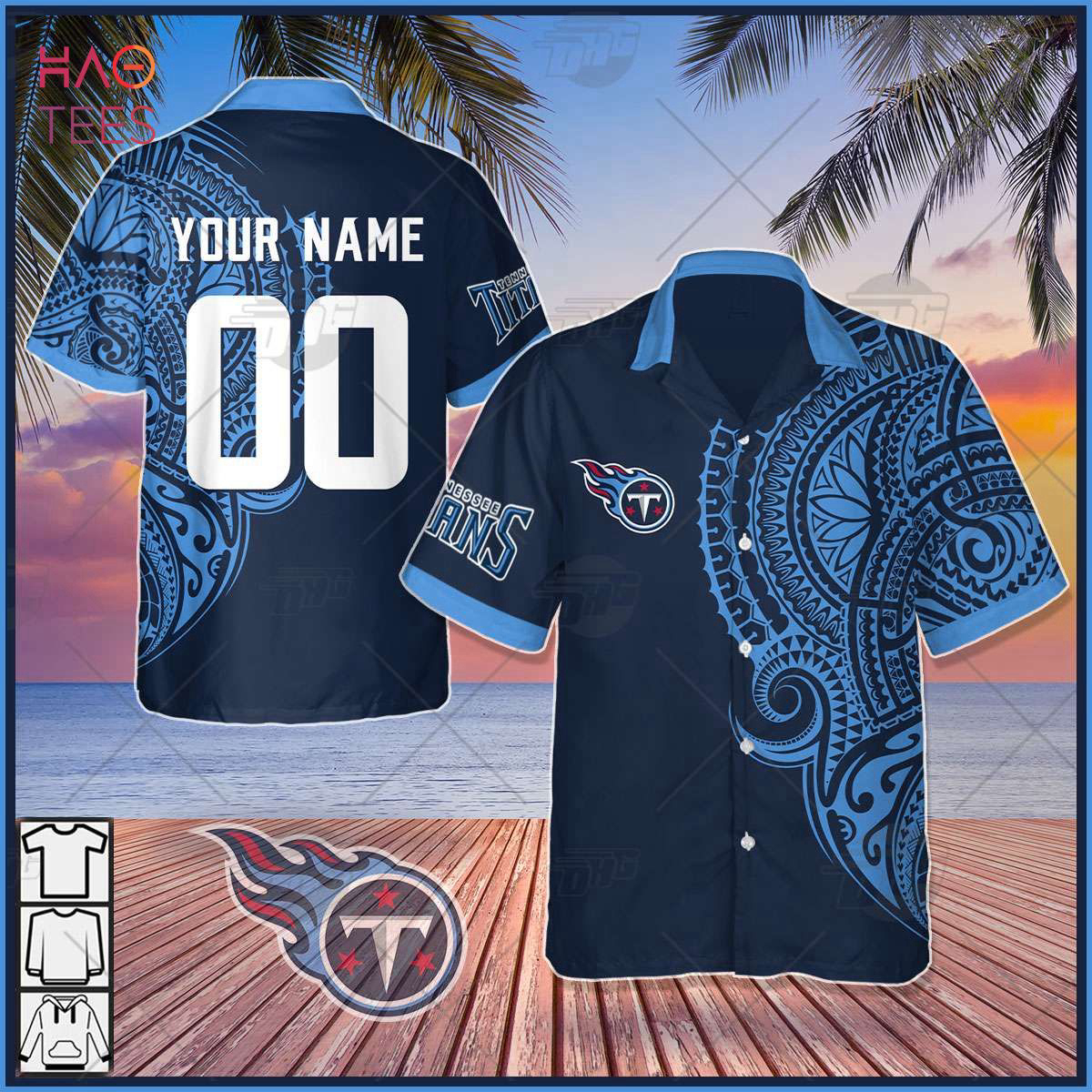 Personalize NFL Tennessee Titans Polynesian Tattoo Design Hawaiian Shirt Summer 2023