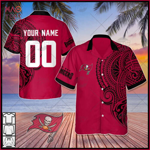 Personalize NFL Tampa Bay Buccaneers Polynesian Tattoo Design Hawaiian Shirt 2023