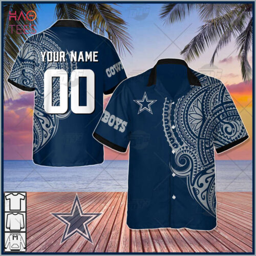 Hot Summer 2023 Personalize NFL Dallas Cowboys Polynesian Tattoo Design Hawaiian Shirt