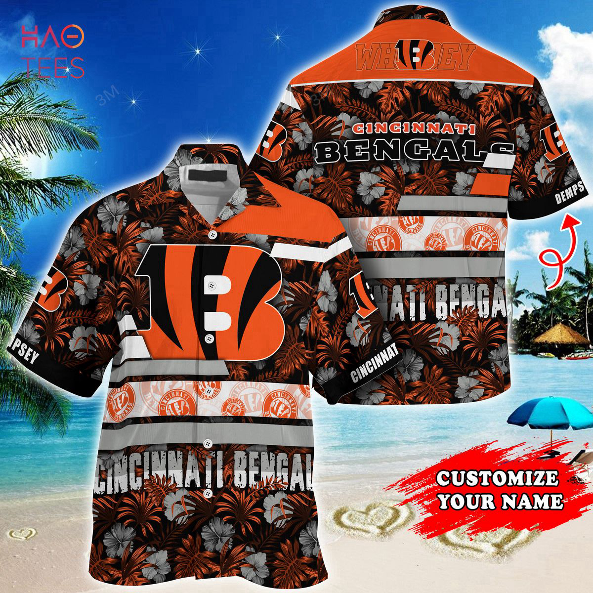 Cincinnati Bengals NFL Hawaiian Shirt Coconuts Floral Summer 2023 Button T-Shirt