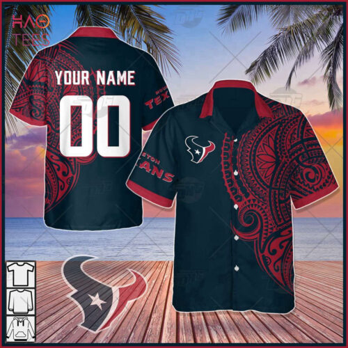 Personalize NFL Houston Texans Polynesian Tattoo Design Hawaiian Shirt Summer Travel Gift