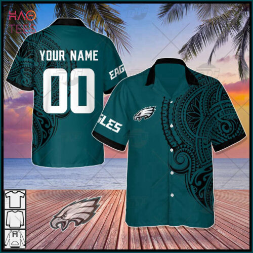 Personalize NFL Philadelphia Eagles Polynesian Tattoo Design Hawaiian Shirt 2023 Summer