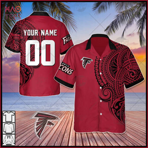 Trending Personalize NFL Atlanta Falcons Polynesian Tattoo Design Hawaiian Red Shirt