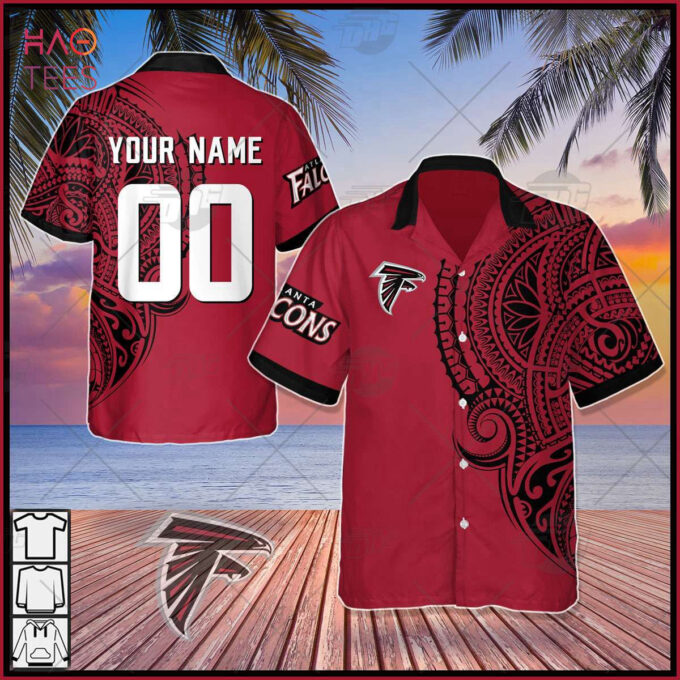 Trending Personalize NFL Atlanta Falcons Polynesian Tattoo Design Hawaiian Red Shirt