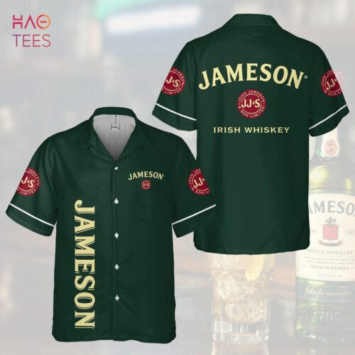 Green Jameson Irish Whiskey Party All Over Print 3D Hawaiian Shirt