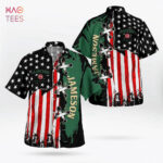 Green US Flag Stars Jagermeister All Over Print 3D Hawaiian Shirt Hot Summer Gift