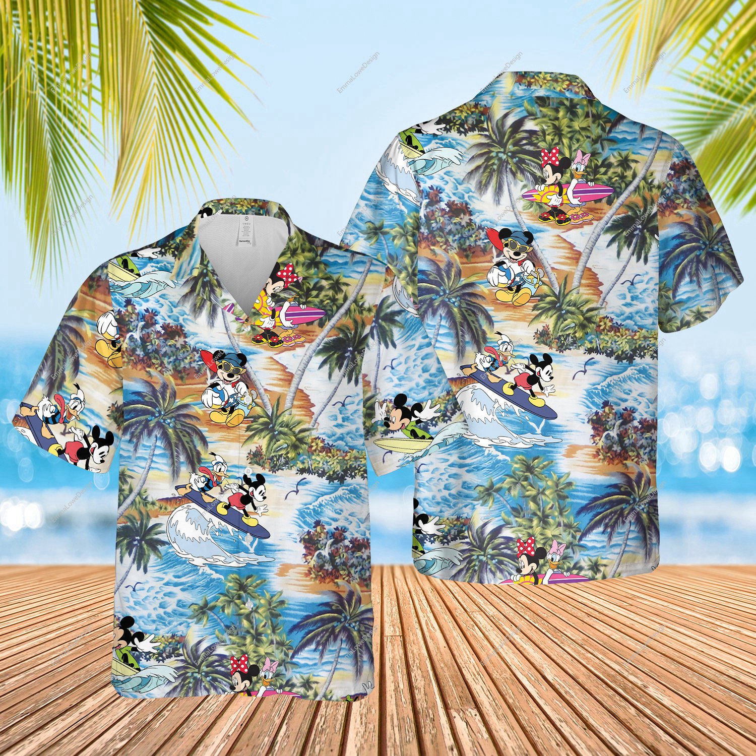 Disney Mickey Mouse Summer Button Up Hawaiian Shirt 2023