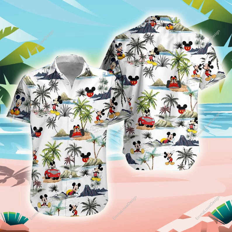 Mickey Mouse Donald Duck Goofy Hawaiian Aloha Beach Shirts
