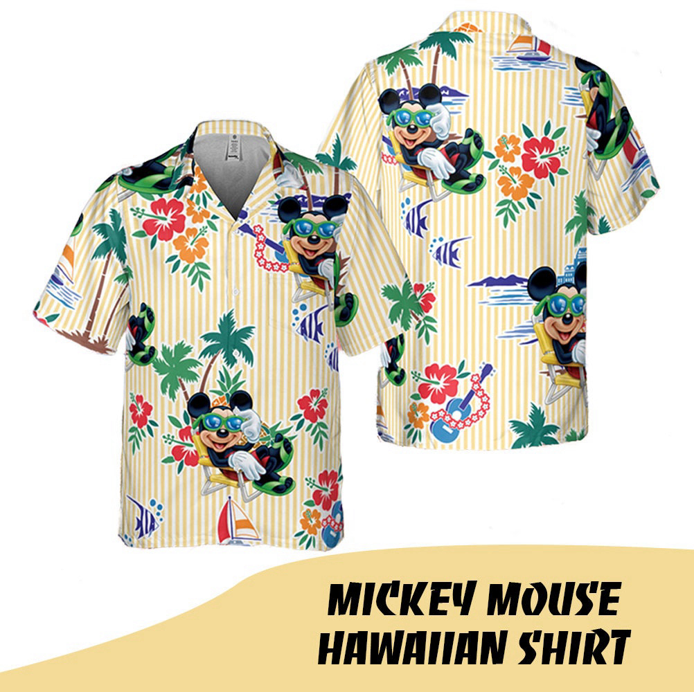 Hot New 2023 Mickey mouse Hawaiian Shirt Summer Shirt Gift Orange 01