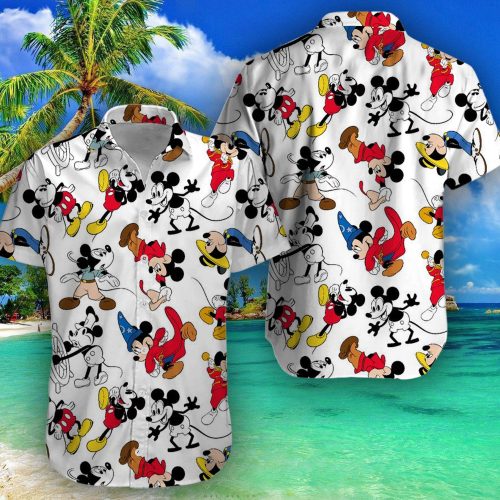 Friends and Disney Mickey Mouse Floral Aloha Hawaiian Shirt Summer Trip 2023