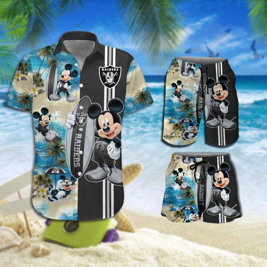 Las Vegas Raiders Mickey Mouse Summer 2023 3D Hawaiian Shirt
