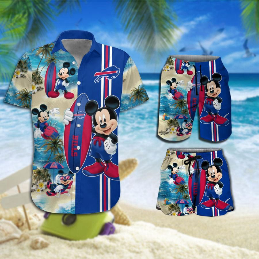 Detroit Lions Mickey Mouse Hot Summer 3D Hawaiian Shirt