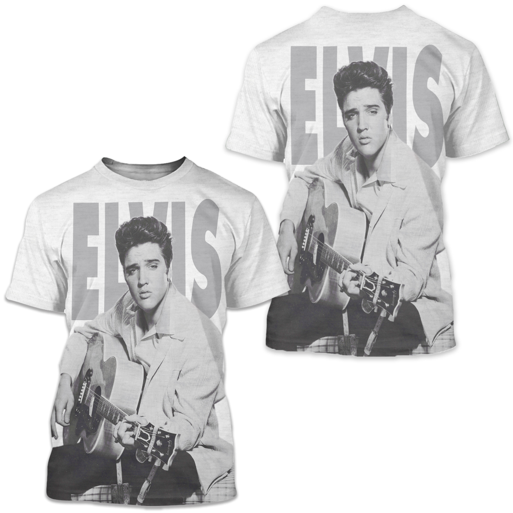 Elvis Presley – Play Me A Song – All-Over Front Print Sports Fabric Adult T-Shirt