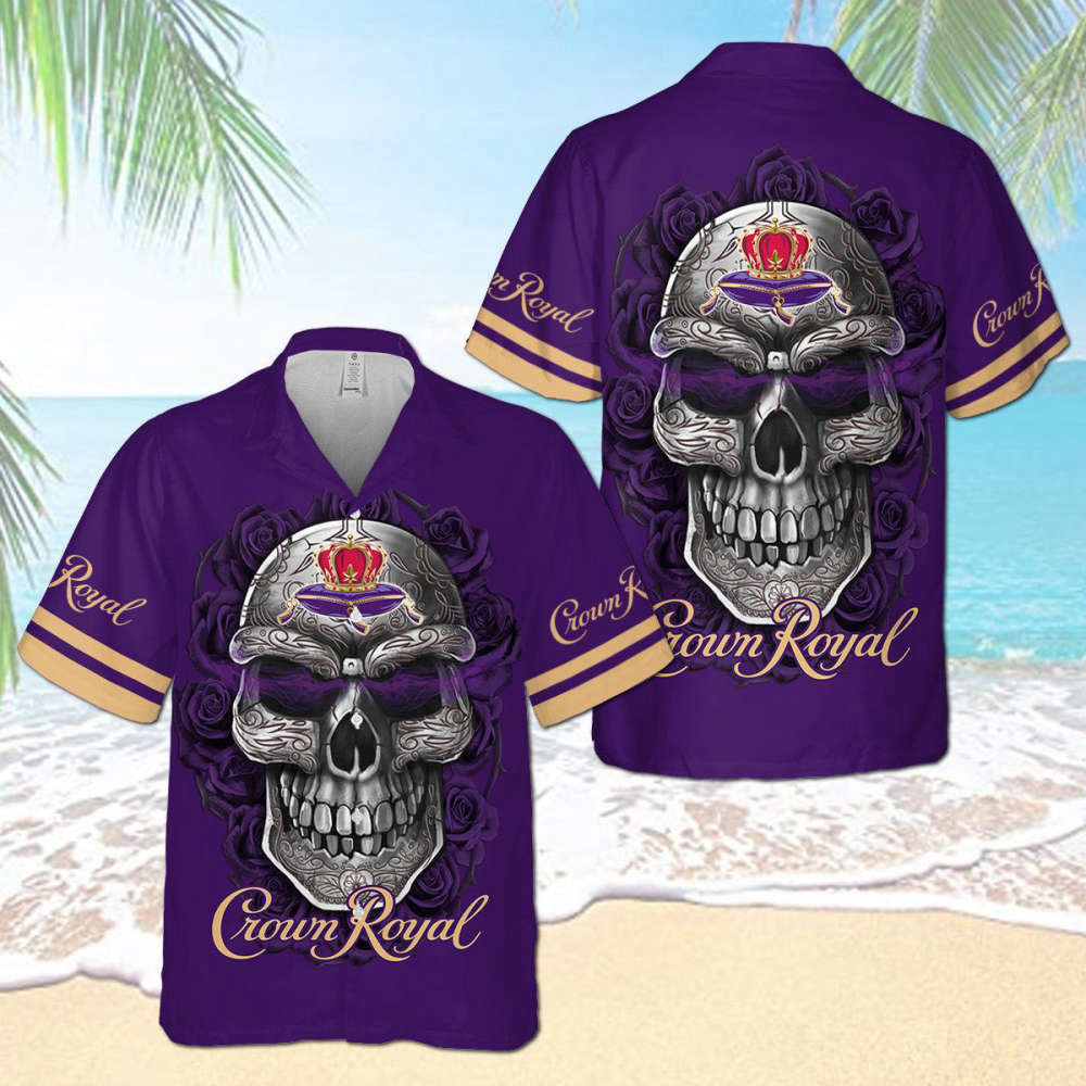 Crown Royal Skull Rose Hawaiian Shirt 3D All Over Print Tee
