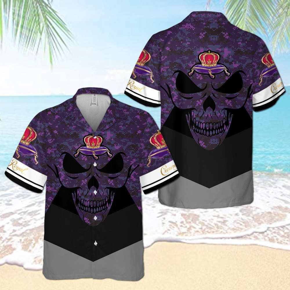 Crown Royal Skull Pattern Hawaiian Shirt