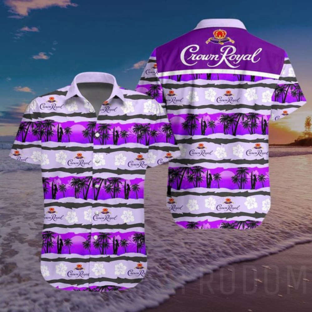 Tropical Beach Crown Royal Hawaiian Shirt