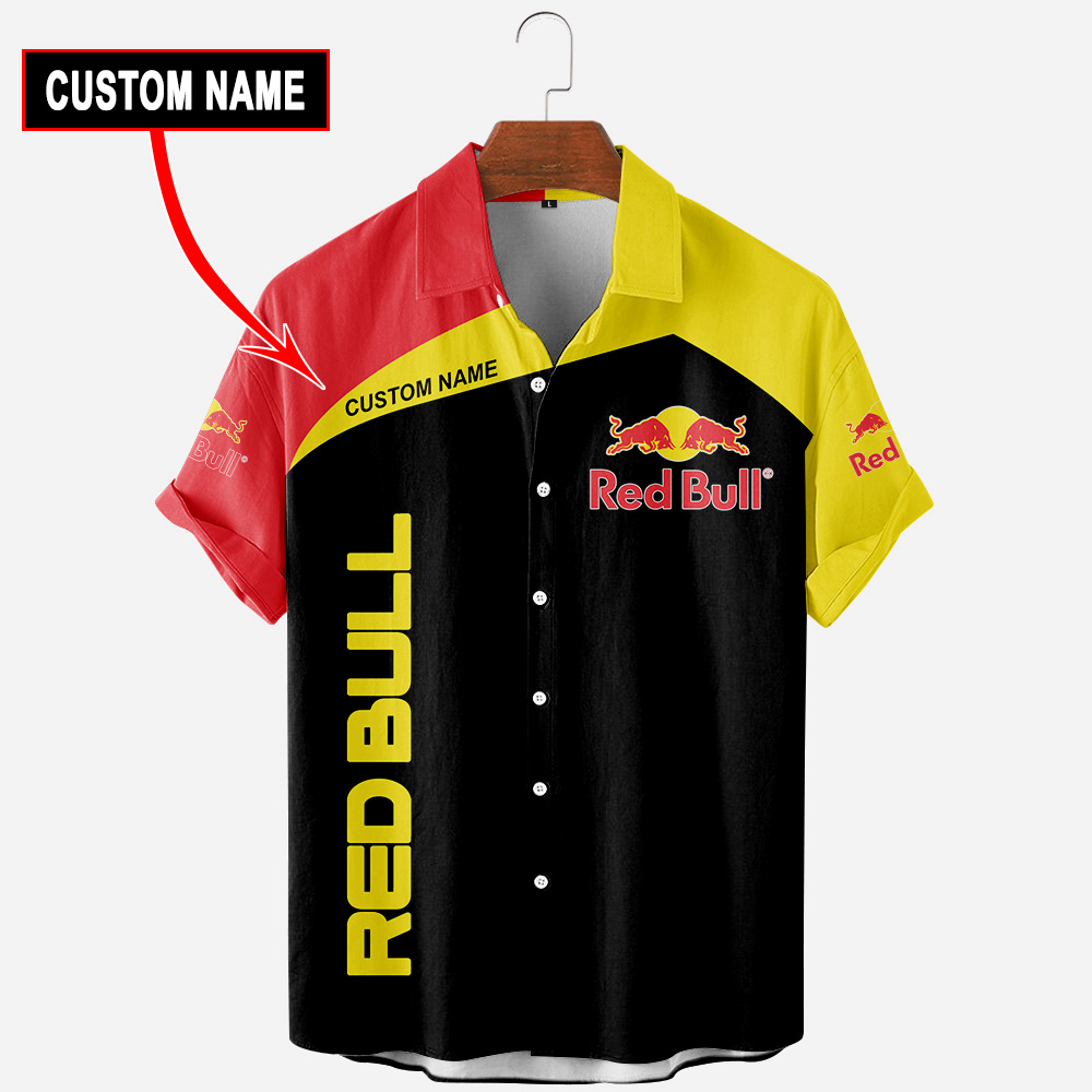 Skull Dark Red Bull Printed 3D Hawaiian Shirt Button Up Tee