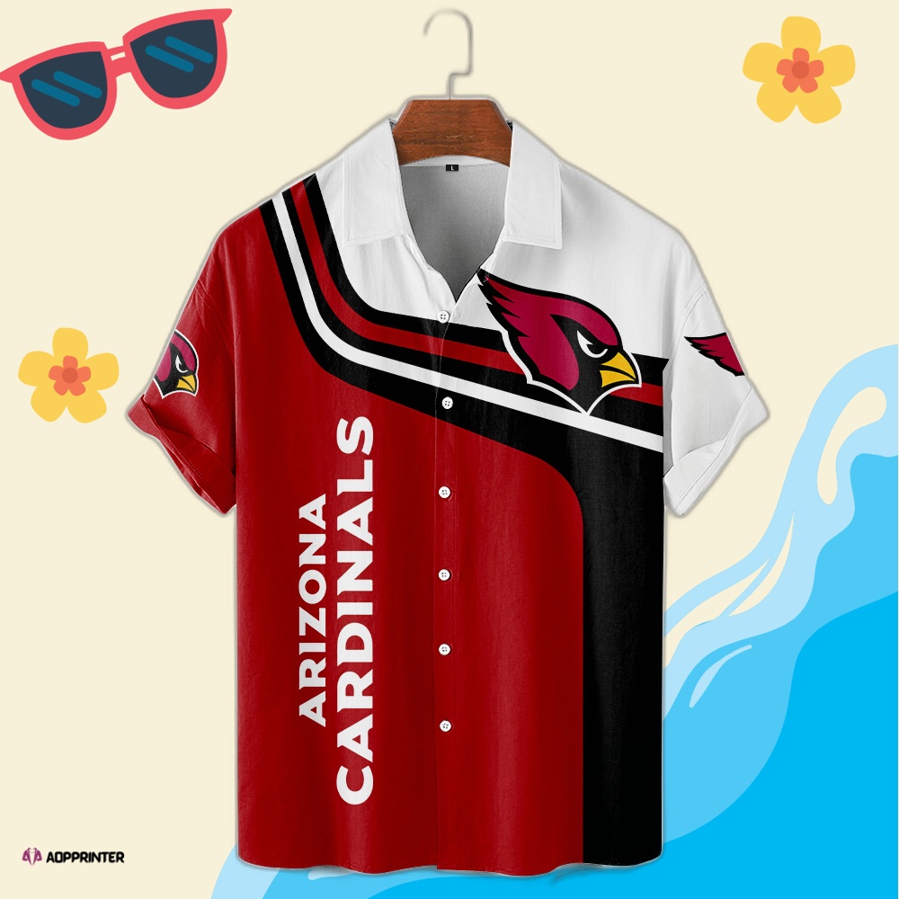 Arizona Cardinals Full Printing Solid Color Button Hawaiian Shirt