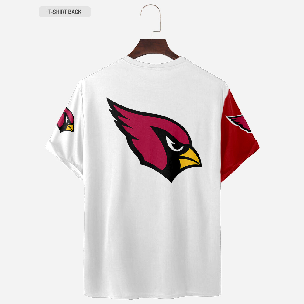 White Arizona Cardinals Full Printing Solid Color Button Hawaiian Shirt 04