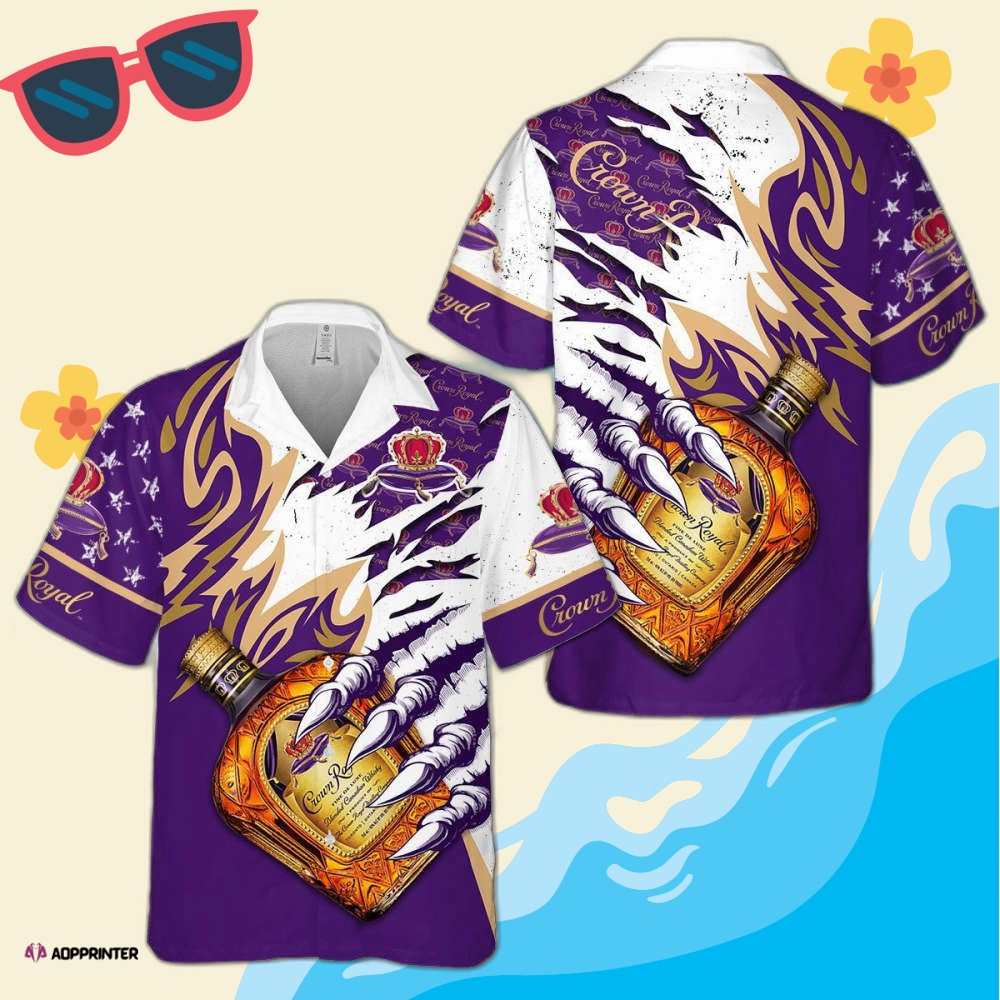 Crown Royal Claws Usa Flag Pattern Hawaiian Shirt Summer Holiday