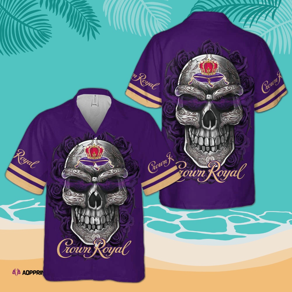 Crown Royal Skull Rose Hawaiian Shirt 3D All Over Print Tee