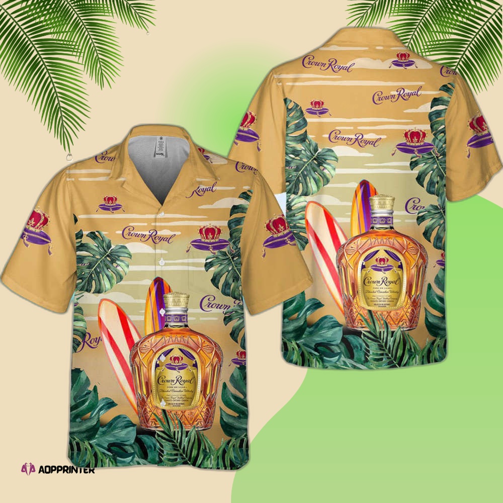 Crown Royal Surfing Tropical Forest Hawaiian Shirt