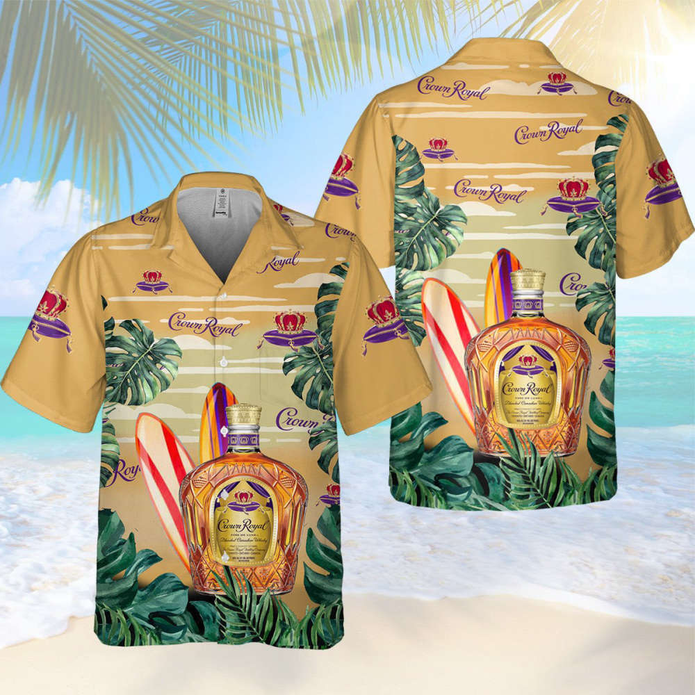 Crown Royal Surfing Tropical Forest Hawaiian Shirt