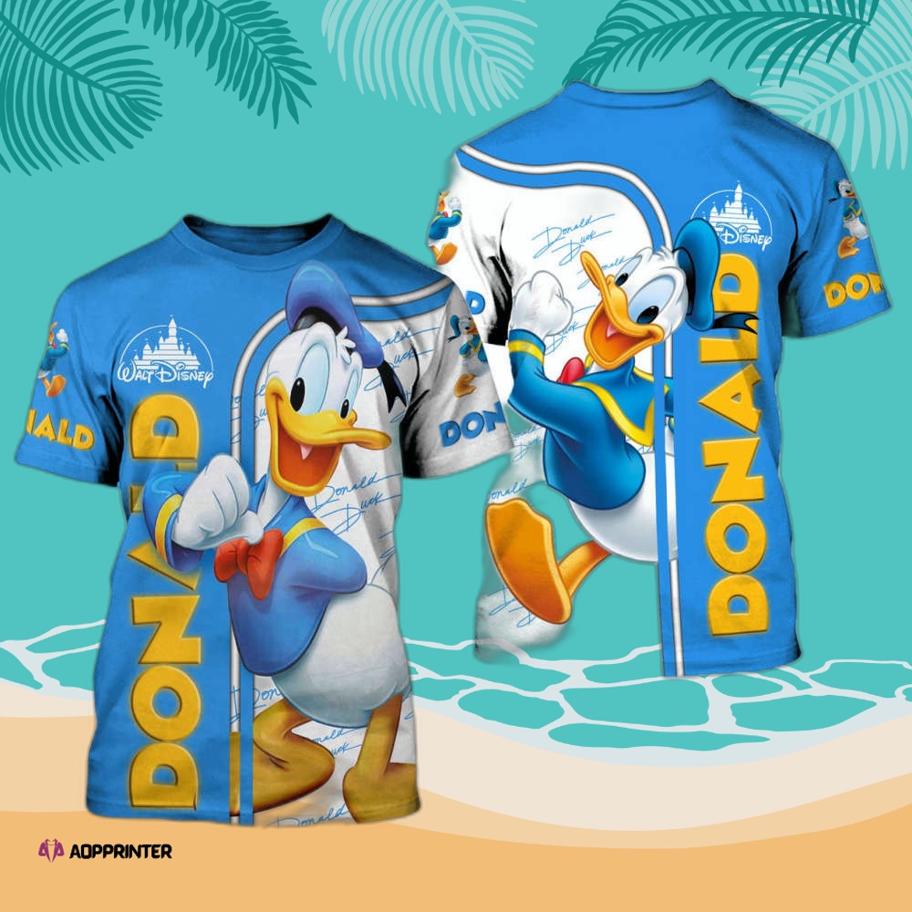 Cute Donald Duck Tshirt Pattern Disney Cartoon Outfits Unisex Casual T-shirts