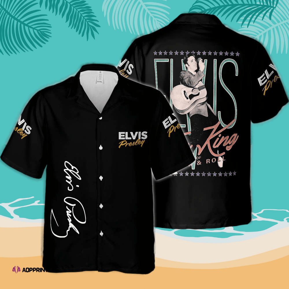 Elvis Presley The King Of Rock Hawaiian Shirt