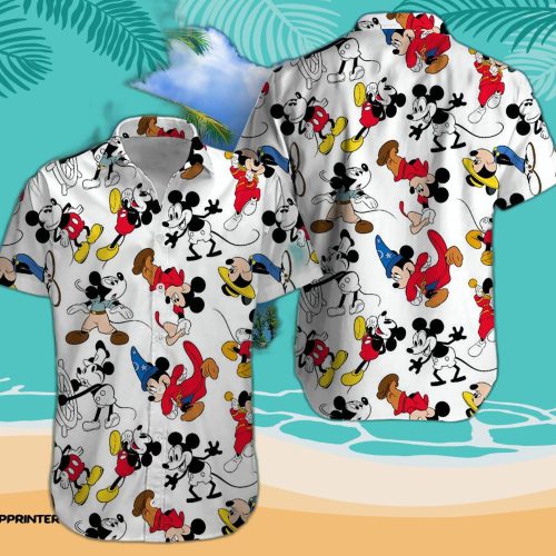 Disney Mickey Mouse Floral Aloha Hawaiian Shirt Cartoon Icon 02 Summer 2023