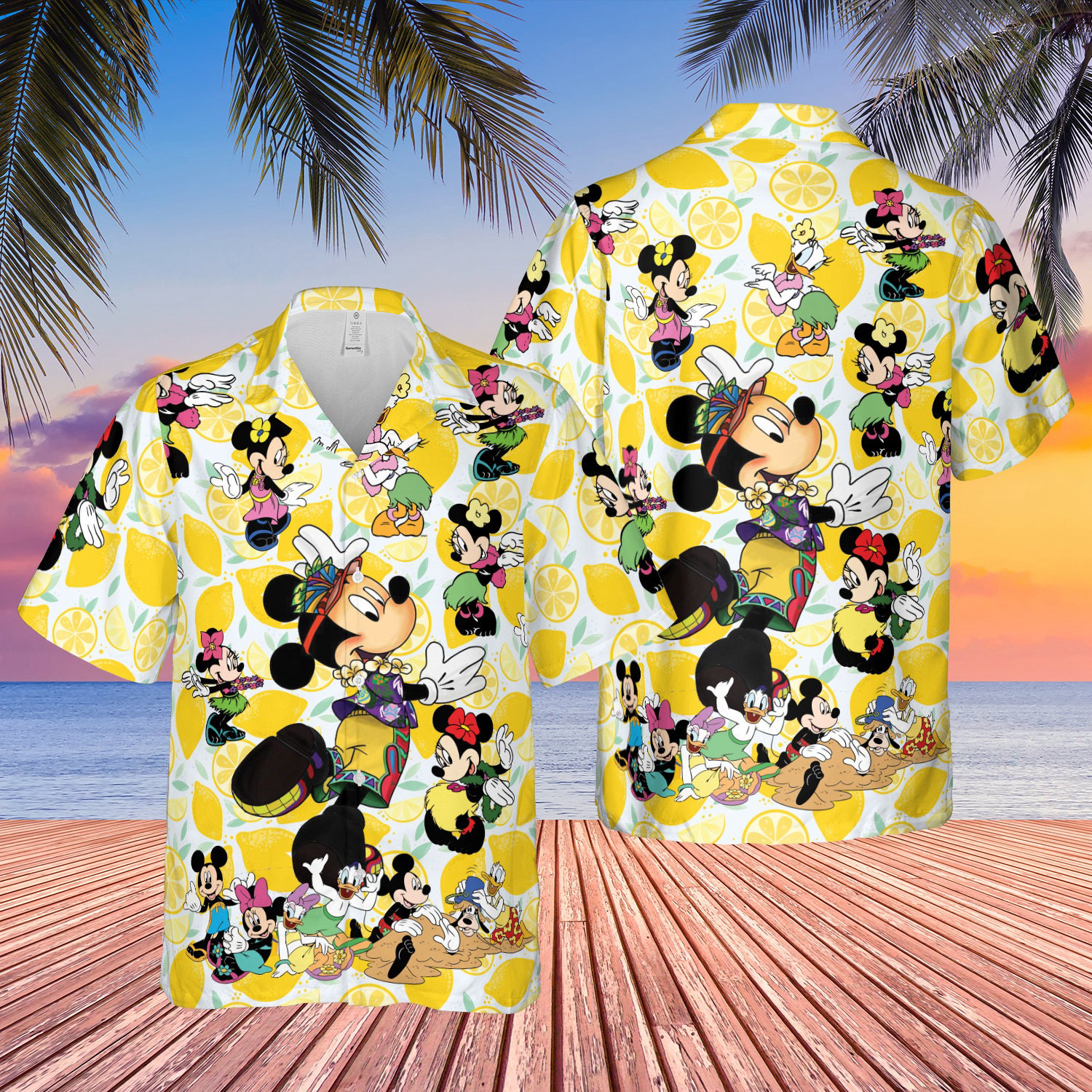Mickey Minnie Hawaiian Shirt Summer Shirt Gift Orange 1092