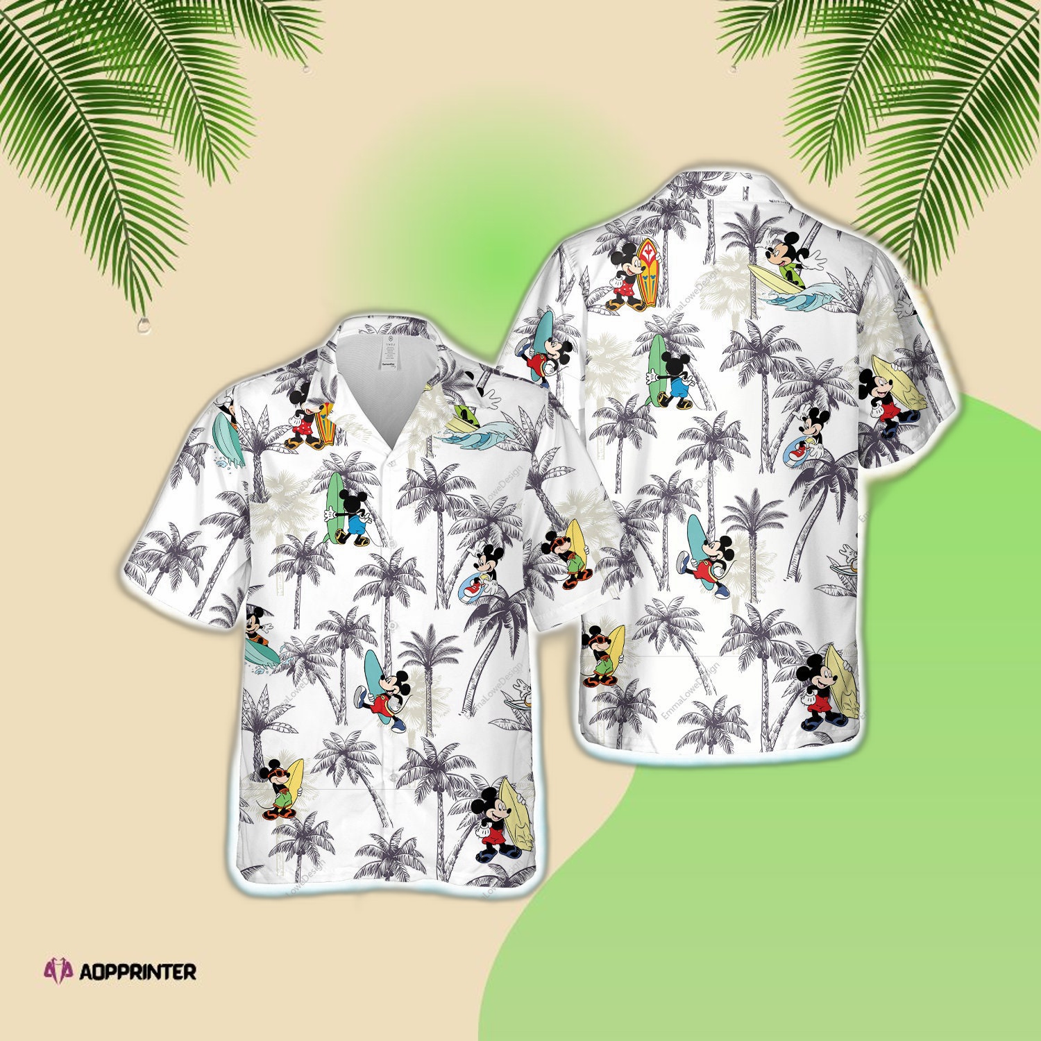 Disney Mickey Mouse Summer Button Up Hawaiian Shirt 2023