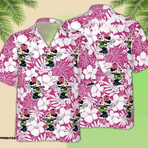 Minnie Floral Pattern Hawaiian Shirt Purple 02 Summer
