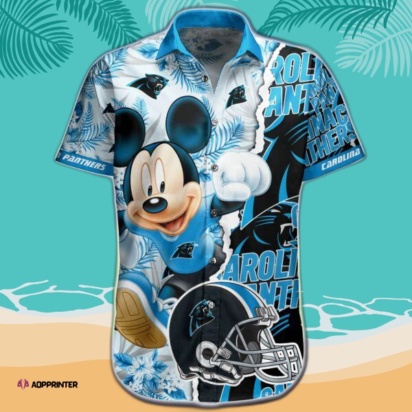 NFL Carolina Panthers Hawaiian Shirt Short Mickey 3D