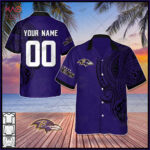 Personalize NFL Baltimore Ravens Polynesian Tattoo Design Hawaiian Shirt Trending