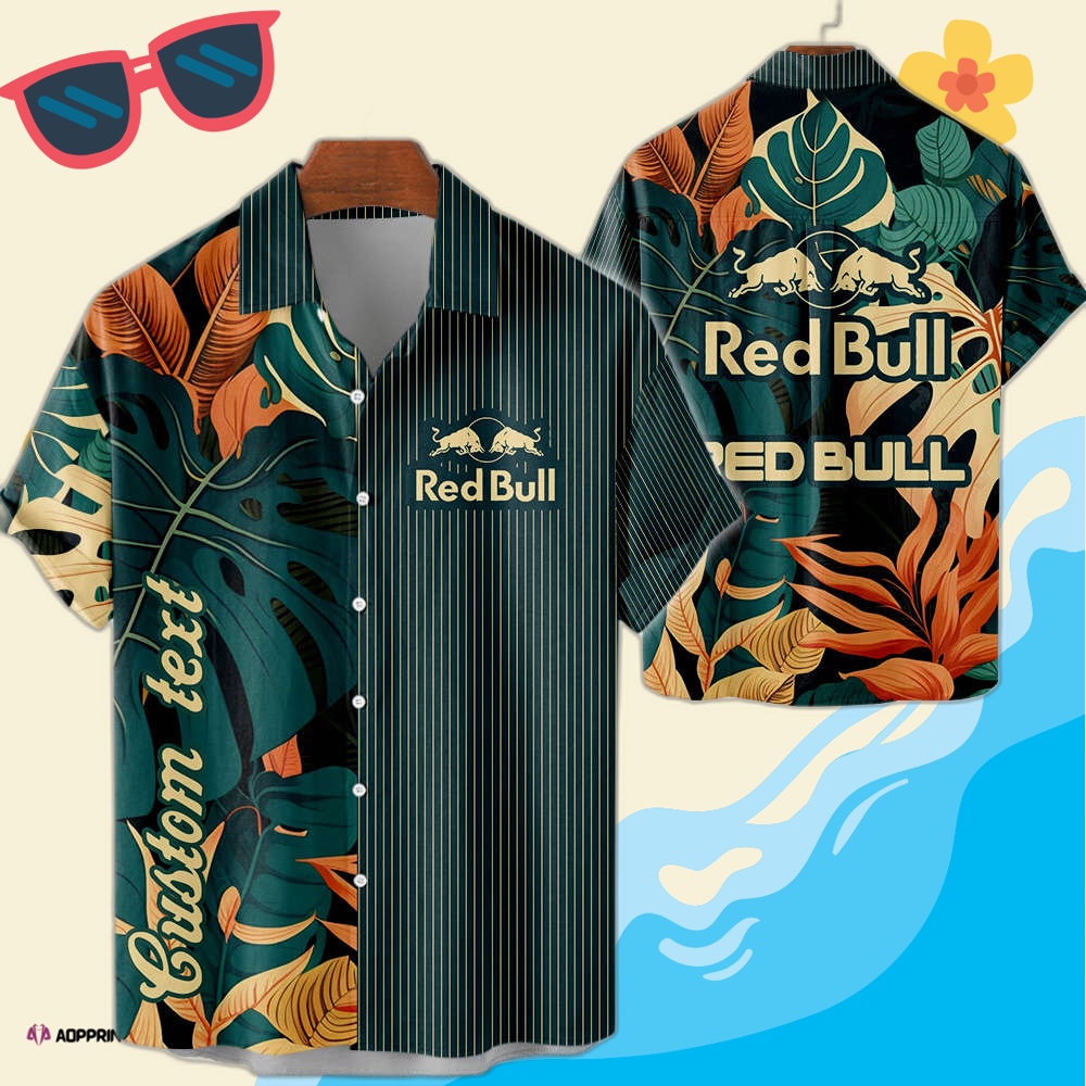 Green Floral Red Bull Vintage Hawaiian Shirt Summer Hot 2023