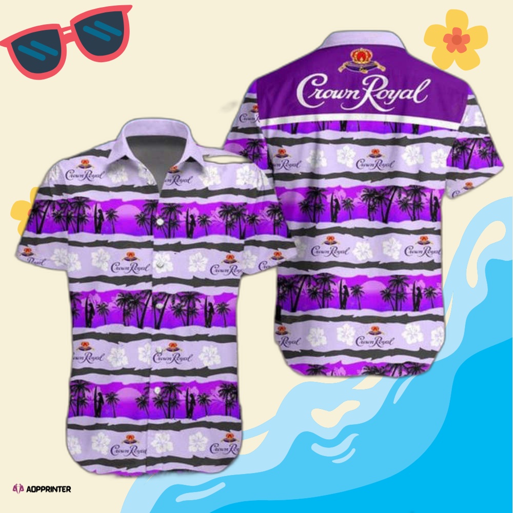 Tropical Beach Crown Royal Hawaiian Shirt