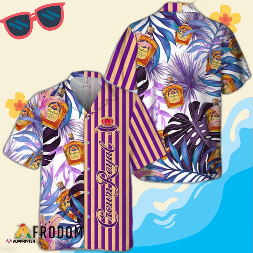 Tropical Plant Leaf Crown Royal Hawaiian Shirt - Aopprinter