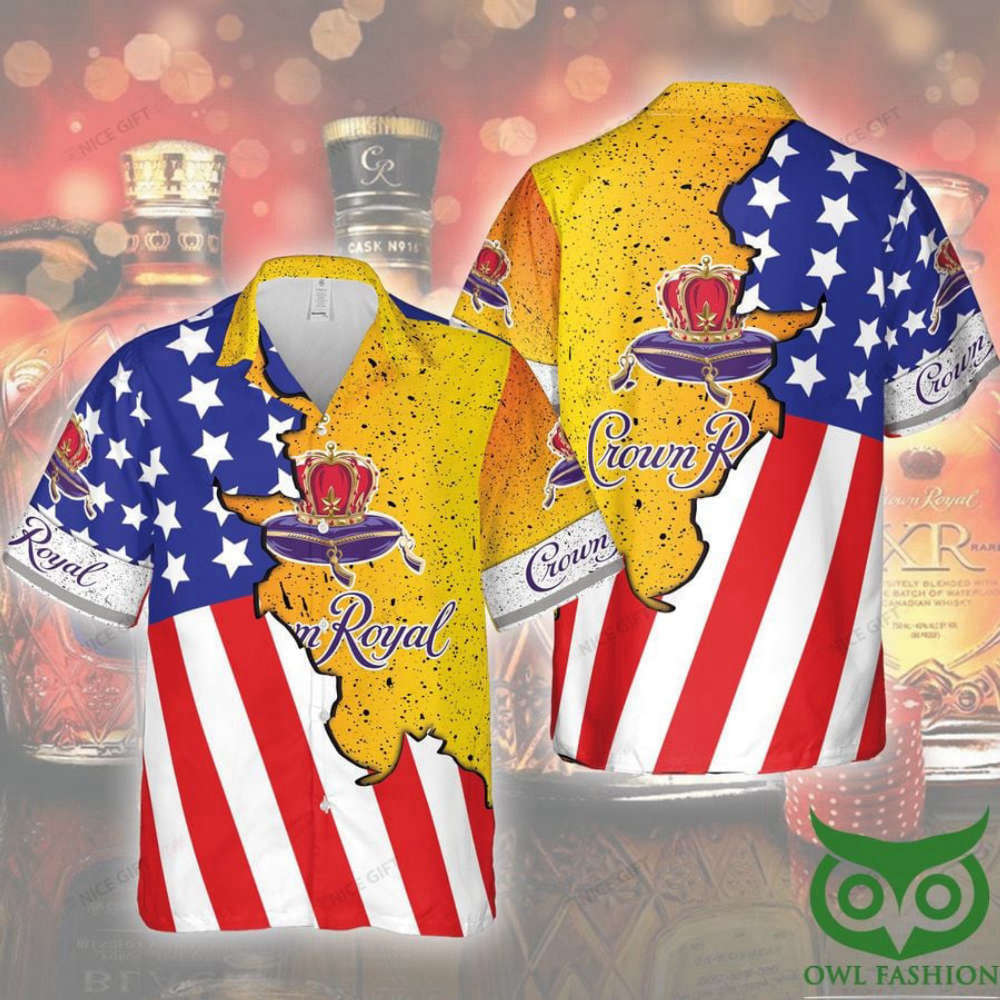 US Flag Crown Royal Hawaiian Shirt Summer Trending New 2023