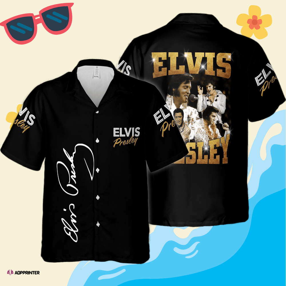 Vintage Retro The King Elvis Presley Trending Hawaiian Shirt - Aopprinter