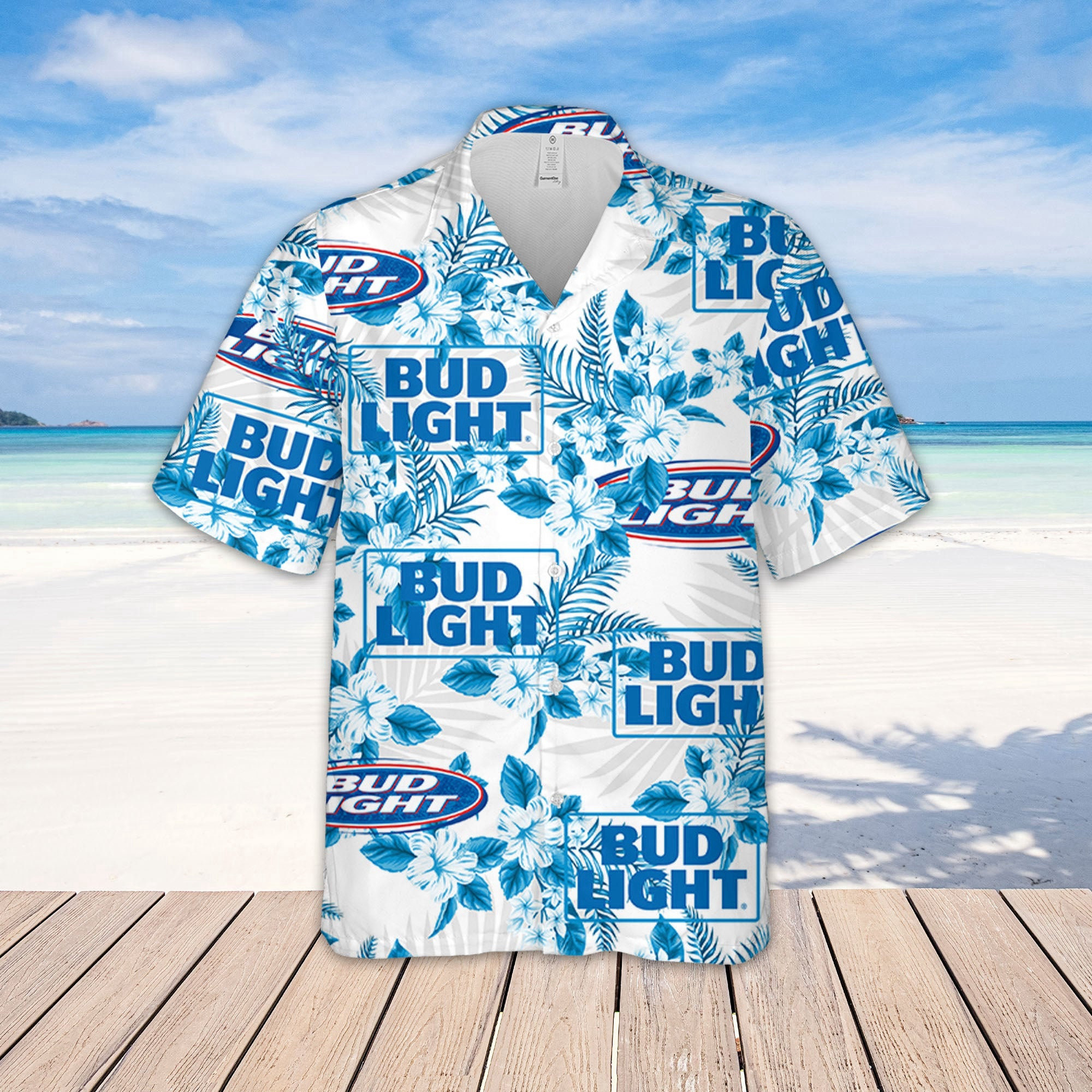 Bud Light Hawaiian Flowers Pattern Shirt, Hawaiian beer lover Shirt, Aloha Unisex Shirt