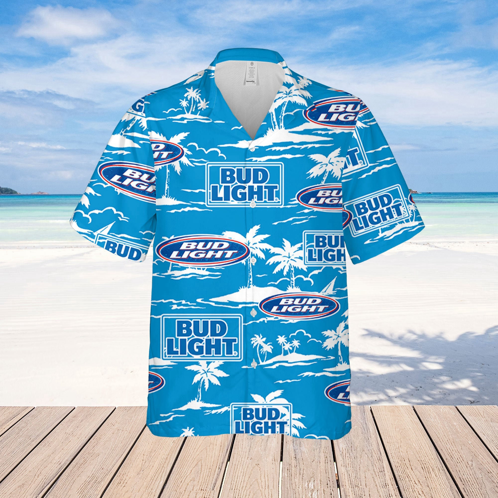 Bud Light Hawaiian Beach Pattern Shirt, Hawaii beer Shirt