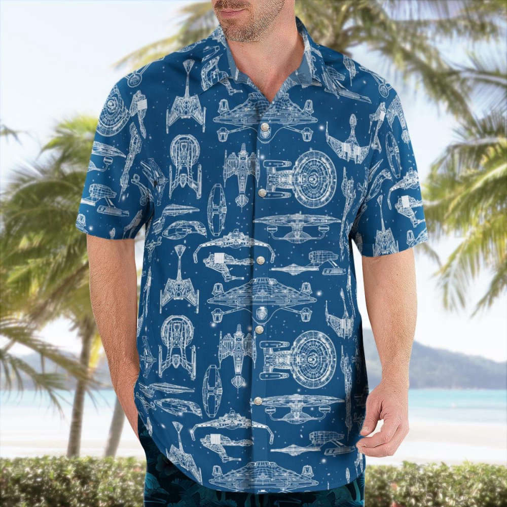 Star Trek Space Ships Hawaiian Shirt Shorts Summer 2023 Hot