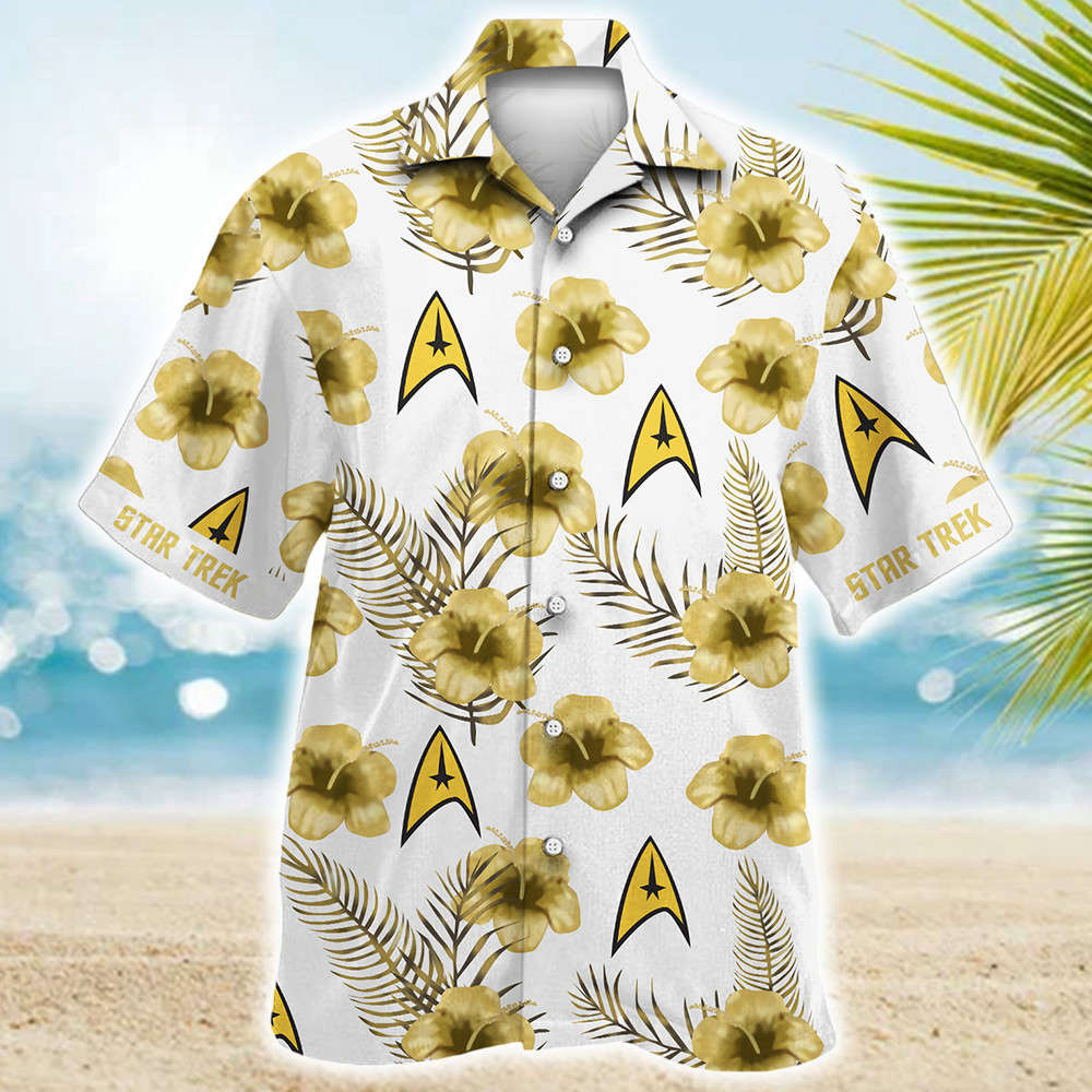 Hibiscus Floral Star Trek Starships Hawaiian Shirt Shorts Summer 2023 Hot