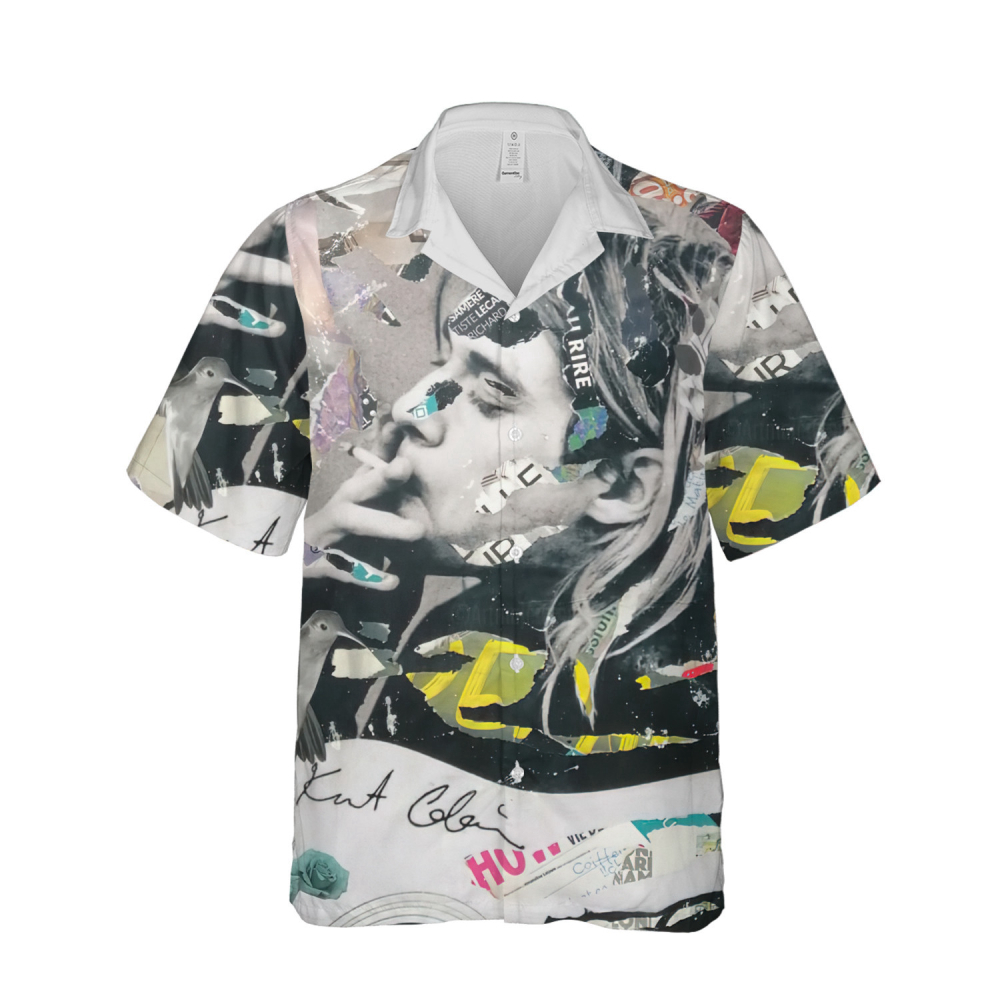 Nirvana Merch Kurt Cobain Art Cuban Shirt Premium Hawaiian Shirt