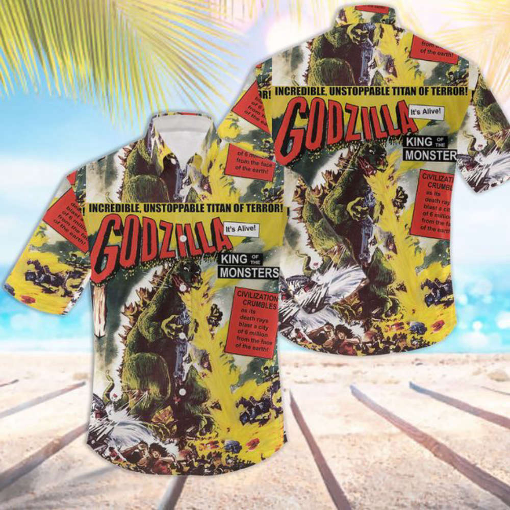 3D Godzilla, King of Monsters Unisex Hawaiian Shirt