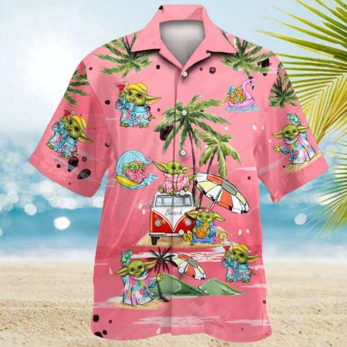 Baby Yoda Summer Time Hawaiian Shirt Shorts Pink Summer 2023 Hot