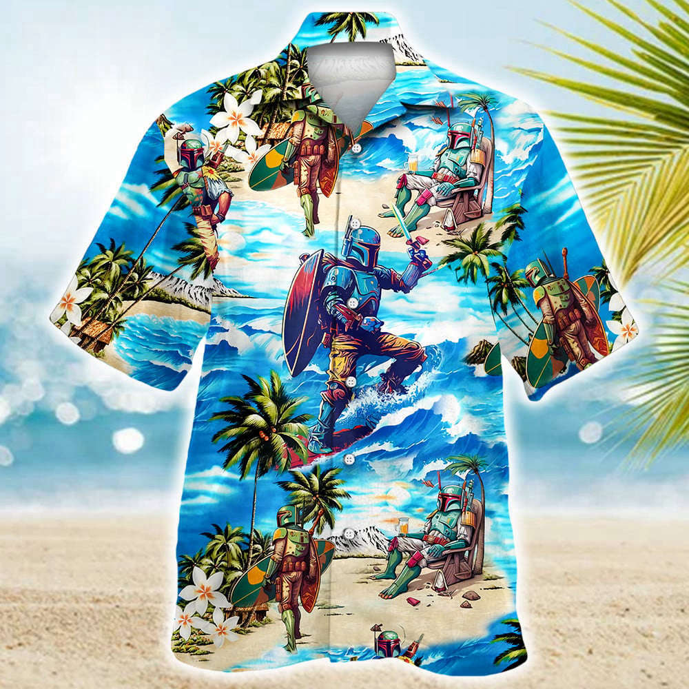 Boba Fett Star Wars Surfing Hawaiian Shirt Shorts Summer 2023 Hot