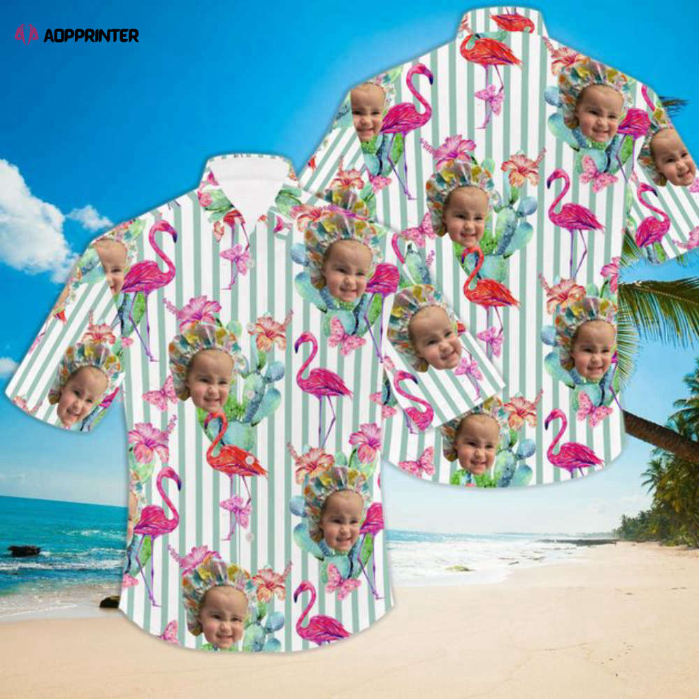 Custom Face Flamingo Aloha Shirt