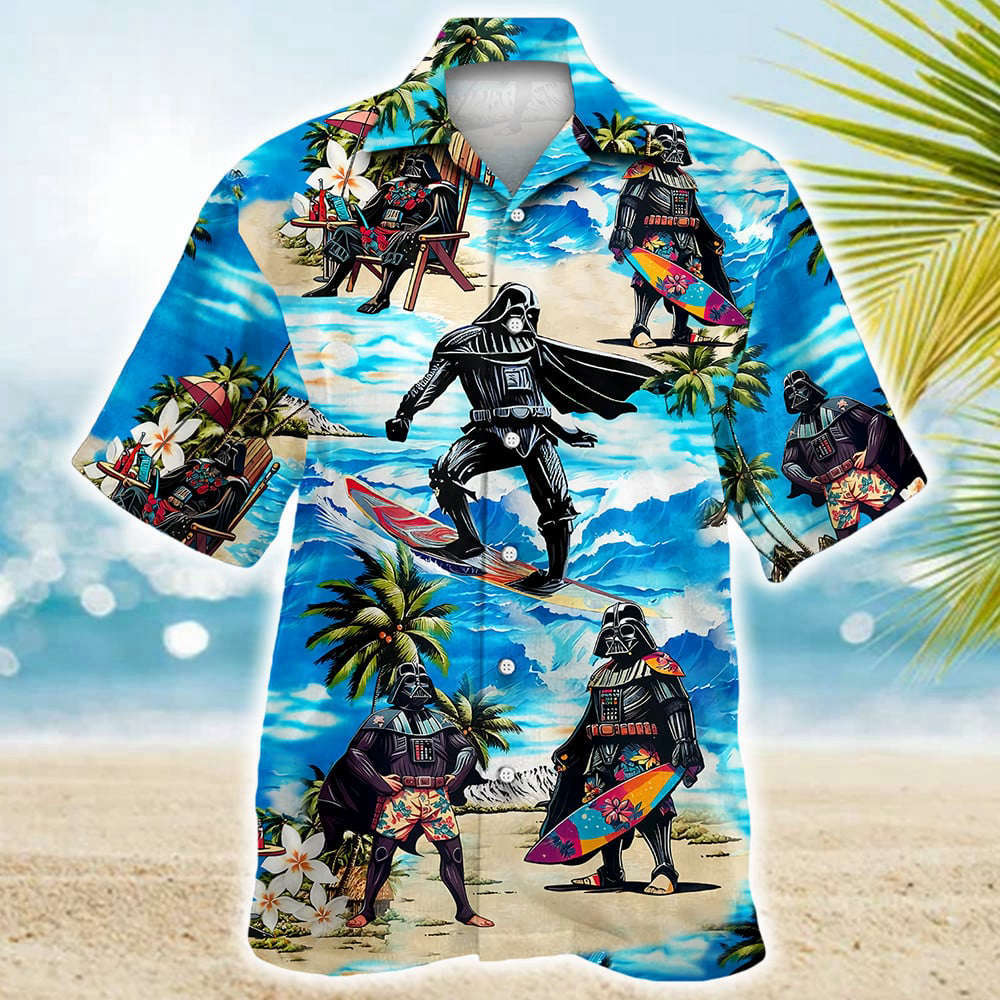 Darth Vader Star Wars Surfing Hawaiian Shirt Shorts Summer 2023 Hot